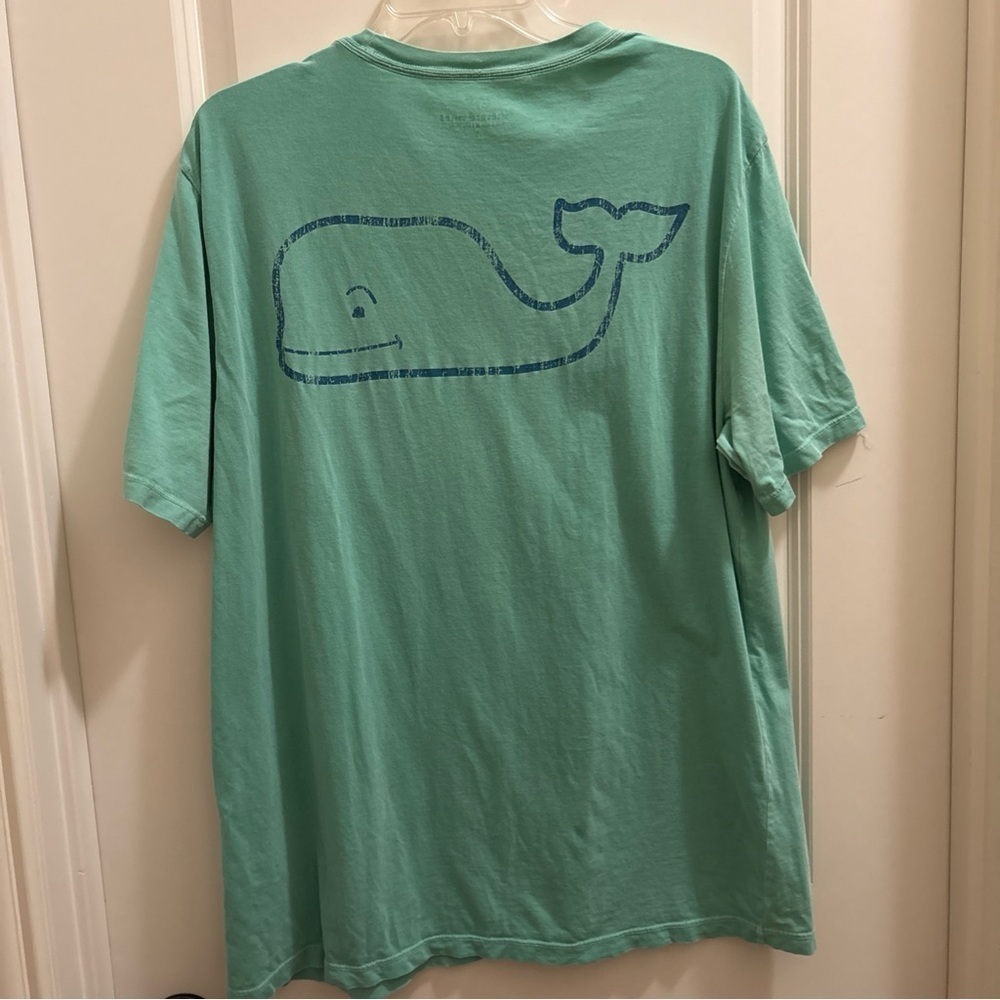 Vineyard Vines Shirt Mens Large Green Short Sleeve Pocket Whale Logo Casual Tee - Picture 4 of 6